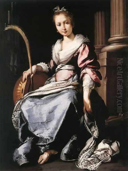 St Cecilia 1620-25 Oil Painting by Bernardo Strozzi