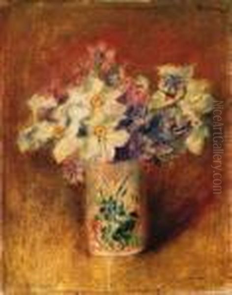 Fleurs Dans Un Vase Oil Painting by Pierre Auguste Renoir