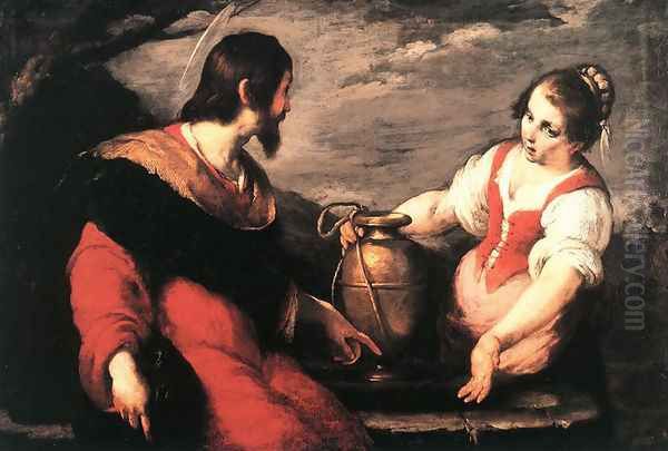 Christ and the Samaritan Woman Oil Painting by Bernardo Strozzi