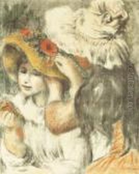 Le Chapeau Epingl, 2eme Planche Oil Painting by Pierre Auguste Renoir