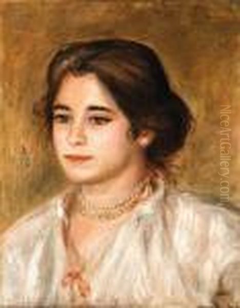 Gabrielle Au Collier Oil Painting by Pierre Auguste Renoir