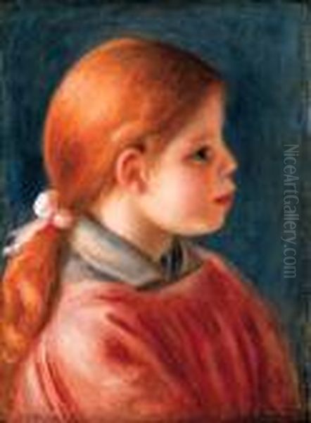 Tte De Jeune Fille Oil Painting by Pierre Auguste Renoir