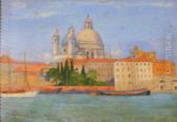 Scorcio Di Livorno(?) Da Mare Oil Painting by Renuccio Renucci