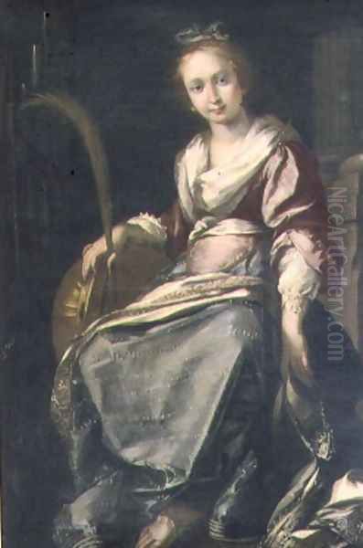 St. Cecilia Oil Painting by Bernardo Strozzi