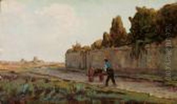 Paesaggio Con Figura Oil Painting by Renuccio Renucci