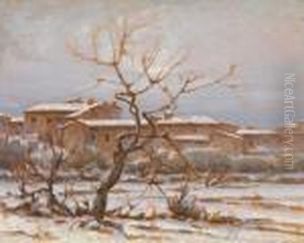 Nevicata Oil Painting by Renuccio Renucci