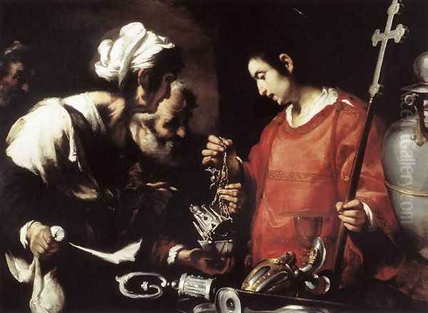 The Charity of St Lawrence Oil Painting by Bernardo Strozzi