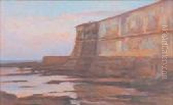 Bastioni A Livorno Oil Painting by Renuccio Renucci