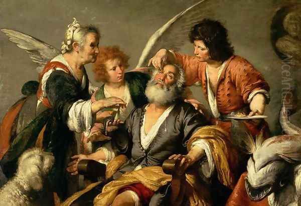 The Healing of Tobit, early 1630s Oil Painting by Bernardo Strozzi