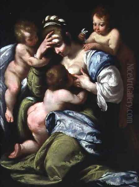 Charity Oil Painting by Bernardo Strozzi