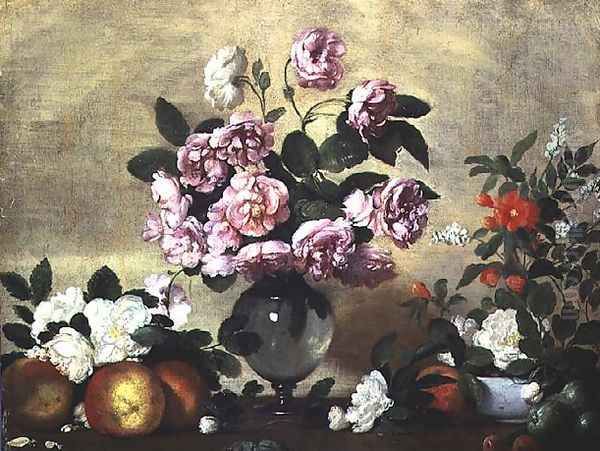 Flowers and Fruit Oil Painting by Bernardo Strozzi