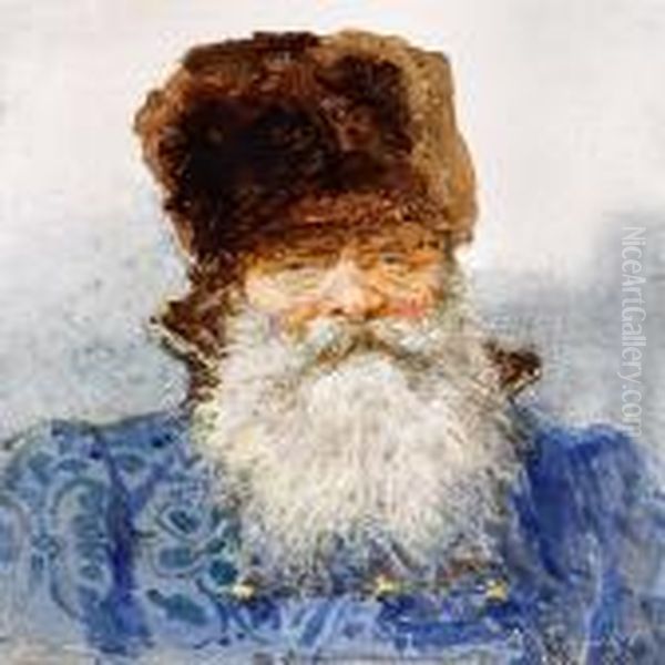 Portrait Of A Boyar Oil Painting by Ilya Efimovich Efimovich Repin