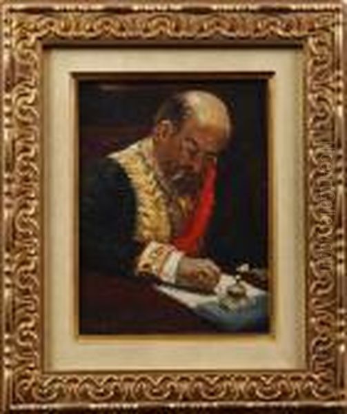 Figural Study From The Formal Session Of Thestate Council Oil Painting by Ilya Efimovich Efimovich Repin