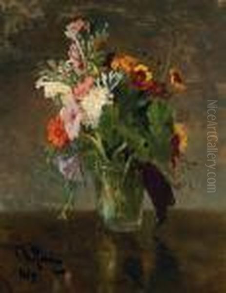 A Bouquet Of Flowers Oil Painting by Ilya Efimovich Efimovich Repin