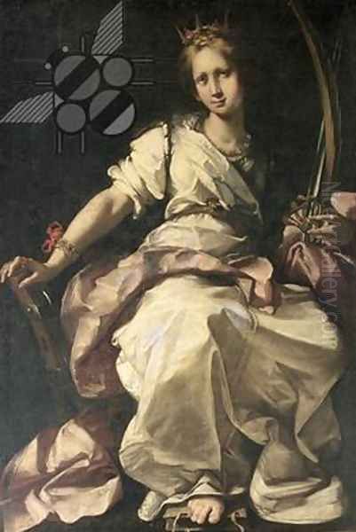 St. Catherine of Alexandria Oil Painting by Bernardo Strozzi