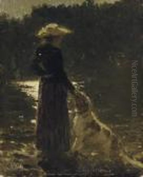 Vera And Pegase Oil Painting by Ilya Efimovich Efimovich Repin