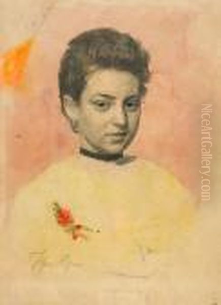 Female Study Oil Painting by Ilya Efimovich Efimovich Repin