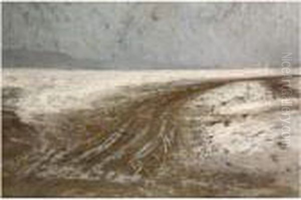 Road In Winter Oil Painting by Ilya Efimovich Efimovich Repin