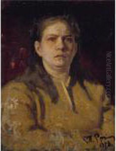 Portrait Of Valentina Serova As Sofya Alexeevna Oil Painting by Ilya Efimovich Efimovich Repin