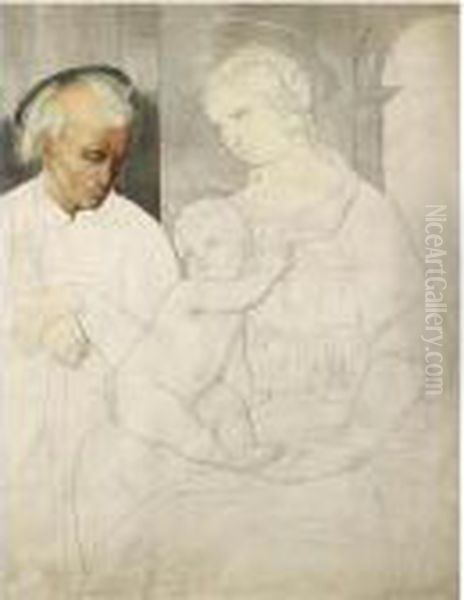 Holy Family Oil Painting by Ilya Efimovich Efimovich Repin