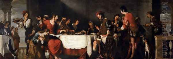 Banquet at the House of Simon Oil Painting by Bernardo Strozzi