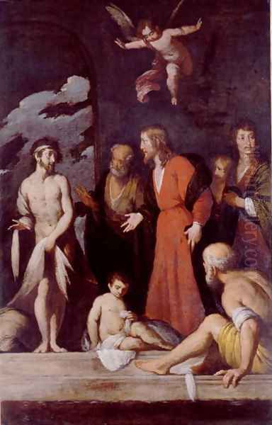 The Healing of the Paralytic Oil Painting by Bernardo Strozzi