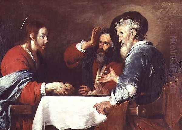 Supper at Emmaus 2 Oil Painting by Bernardo Strozzi