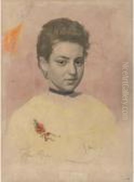 Portrait Of Vera Shevtsova Oil Painting by Ilya Efimovich Efimovich Repin