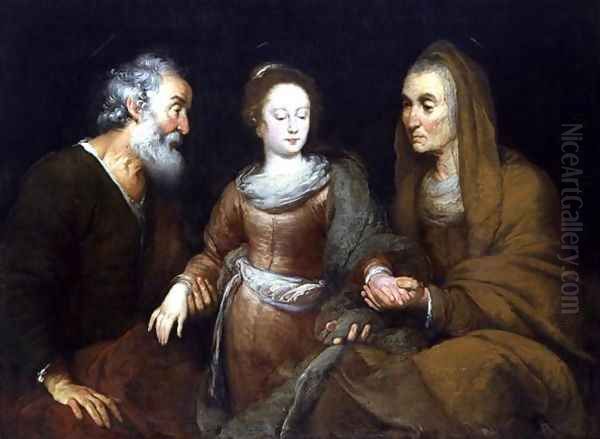 The educating of Maria Oil Painting by Bernardo Strozzi