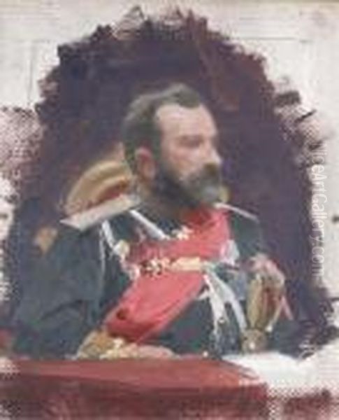 Portrait Of General Aleksei Nikolaevich Kuropatkin Oil Painting by Ilya Efimovich Efimovich Repin