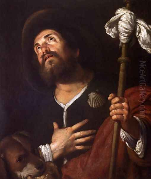 St Roch Oil Painting by Bernardo Strozzi