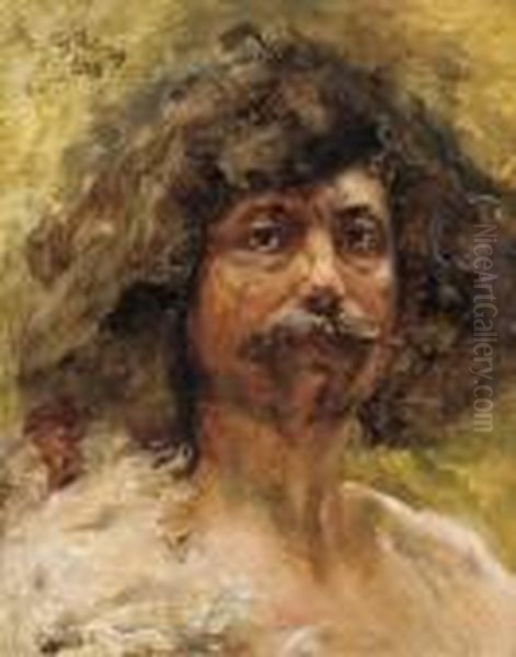 Portrait Of A Man Oil Painting by Ilya Efimovich Efimovich Repin