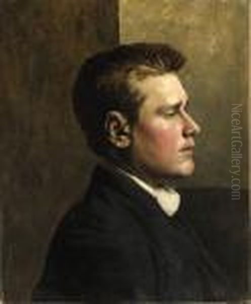 Portrait Of A Young Man Oil Painting by Ilya Efimovich Efimovich Repin