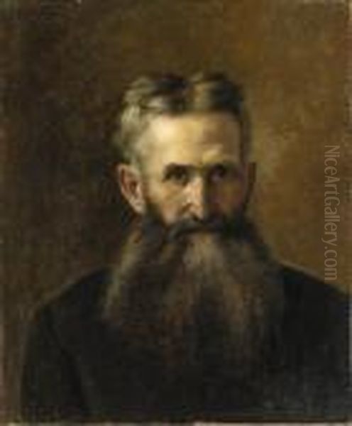 Portrait Of A Bearded Man Oil Painting by Ilya Efimovich Efimovich Repin