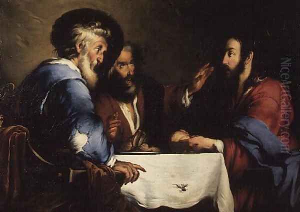 Supper at Emmaus Oil Painting by Bernardo Strozzi