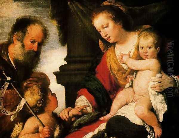 Holy Family with St. John the Baptist Oil Painting by Bernardo Strozzi