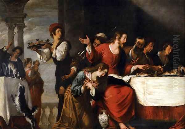 Banquet at the House of Simon (detail) by Bernardo Strozzi