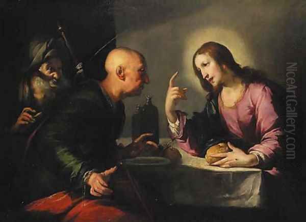 The Supper at Emmaus Oil Painting by Bernardo Strozzi