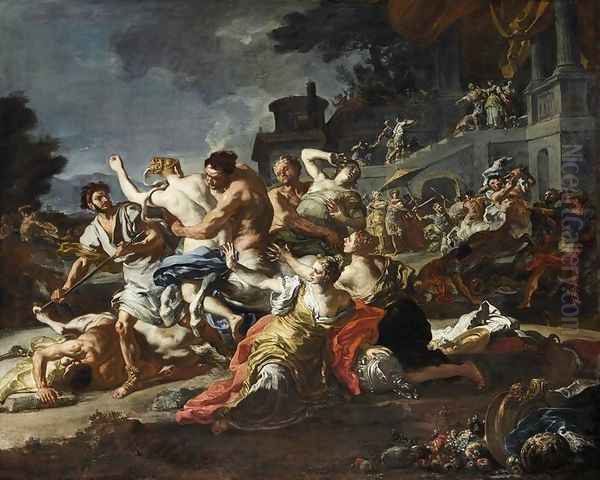 Battle between Lapiths and Centaurs 1735-40 Oil Painting by Francesco Solimena