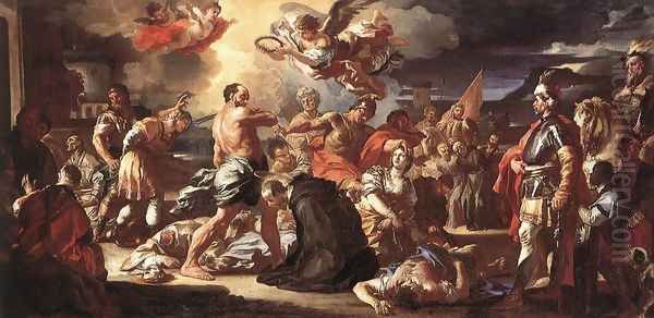 The Martyrdom of Sts Placidus and Flavia 1697-1708 Oil Painting by Francesco Solimena