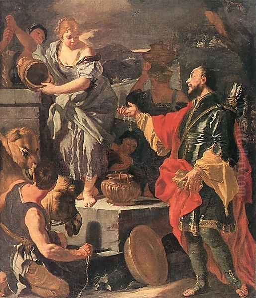 Rebecca at the Well Oil Painting by Francesco Solimena