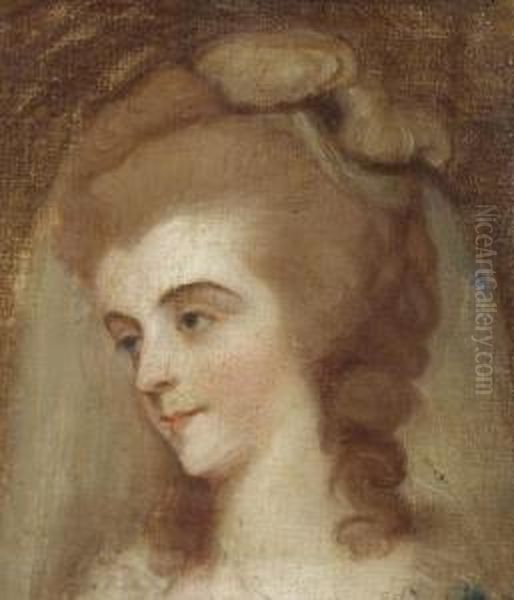 Head Study Of A Lady Oil Painting by Sir Joshua Reynolds