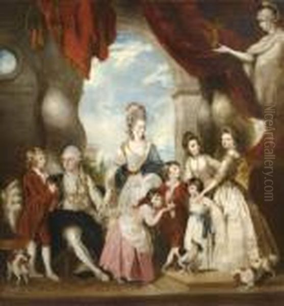 Group Portrait Of The 4th Duke Of Marlborough Oil Painting by Sir Joshua Reynolds