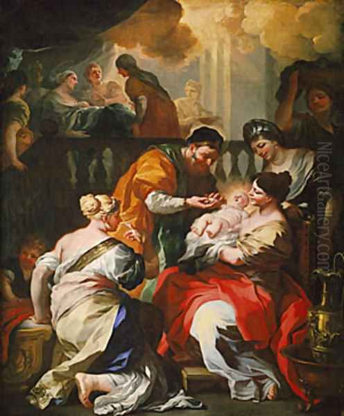 The Birth of the Virgin ca 1690 Oil Painting by Francesco Solimena