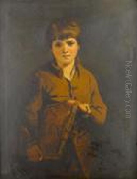 Boy With A Portfolio Oil Painting by Sir Joshua Reynolds