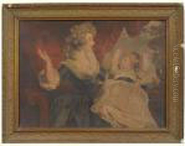 Georgiana, Duchess Of Devonshire And Her Daughter Oil Painting by Sir Joshua Reynolds