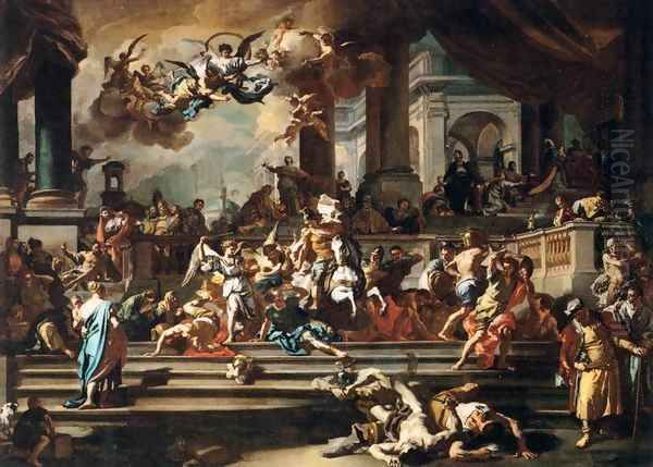 Expulsion of Heliodorus from the Temple Oil Painting by Francesco Solimena