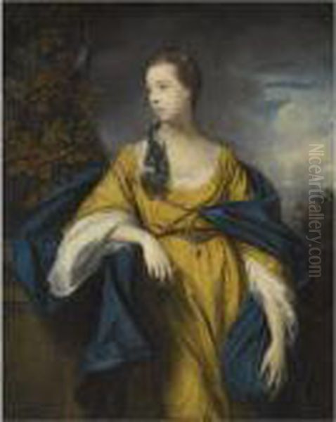 Portrait Of Barbara Lumley, Countess Of Scarbrough (d.1797) Oil Painting by Sir Joshua Reynolds