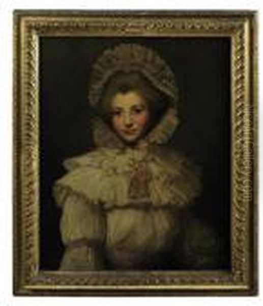 Portrait Of Lavinia Bingham 
(1762-1831), Wife Of George John, 2ndearl Spencer, In A White Dress And 
Mob Cap Oil Painting by Sir Joshua Reynolds