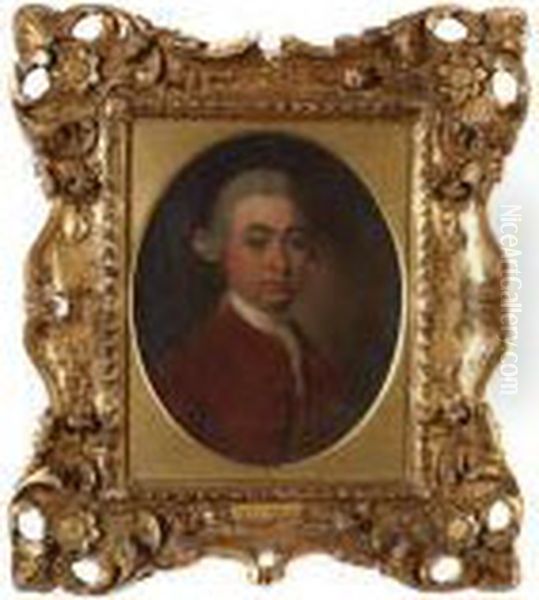 A Portrait Of A Gentleman In A Red Tunic Oil Painting by Sir Joshua Reynolds